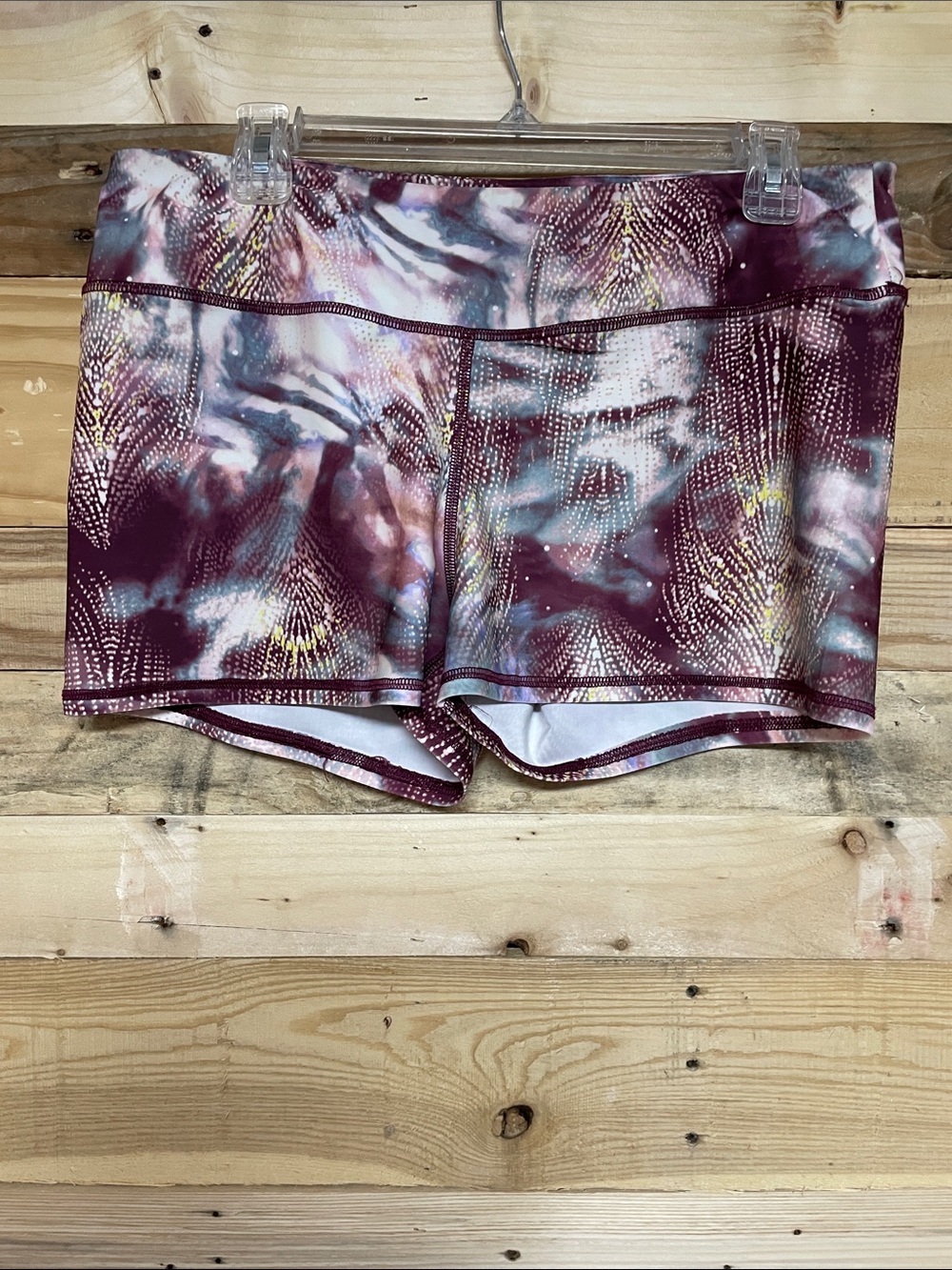 American Eagle Outfitters Maroon Multi-Print Bike Shorts